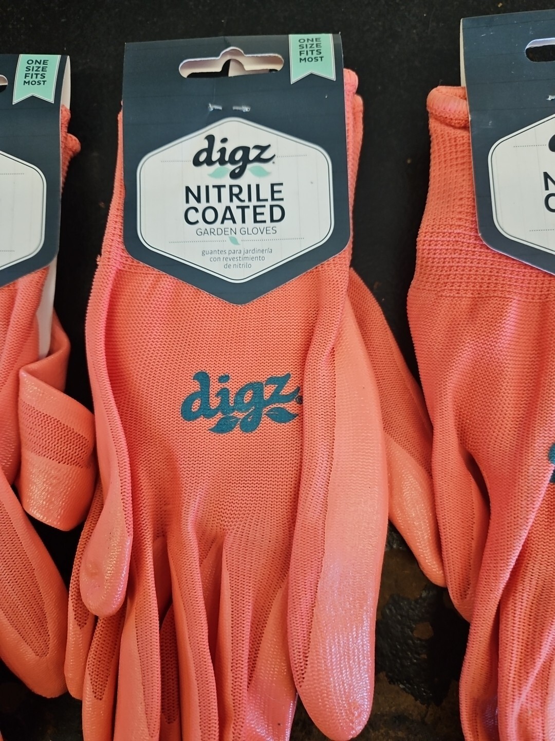 LOT OF 3 DIGZ Women's Nitrile Coated Garden Gloves in Coral - One Size Fits Most Digz - фотография #3