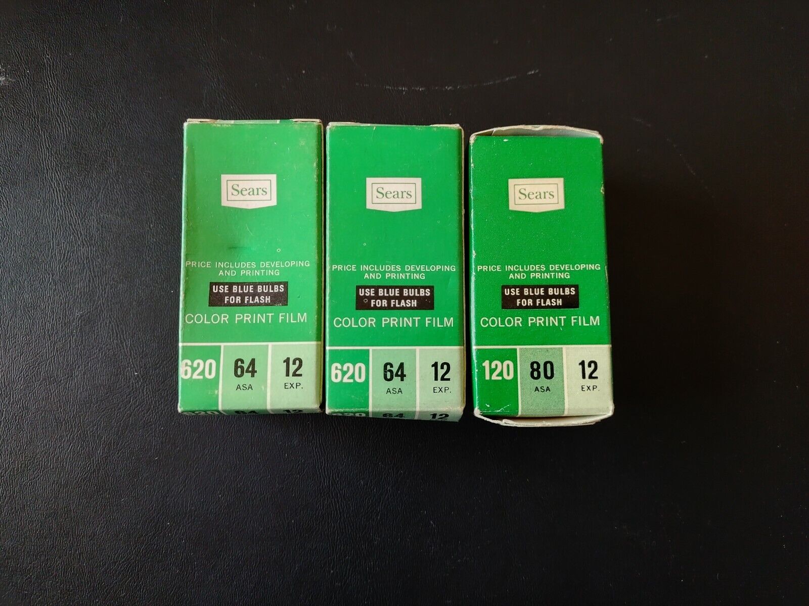 Vintage, Lot Of 3, 120mm Expired Flim, Sears, Original Boxes, Made In Italy Sears