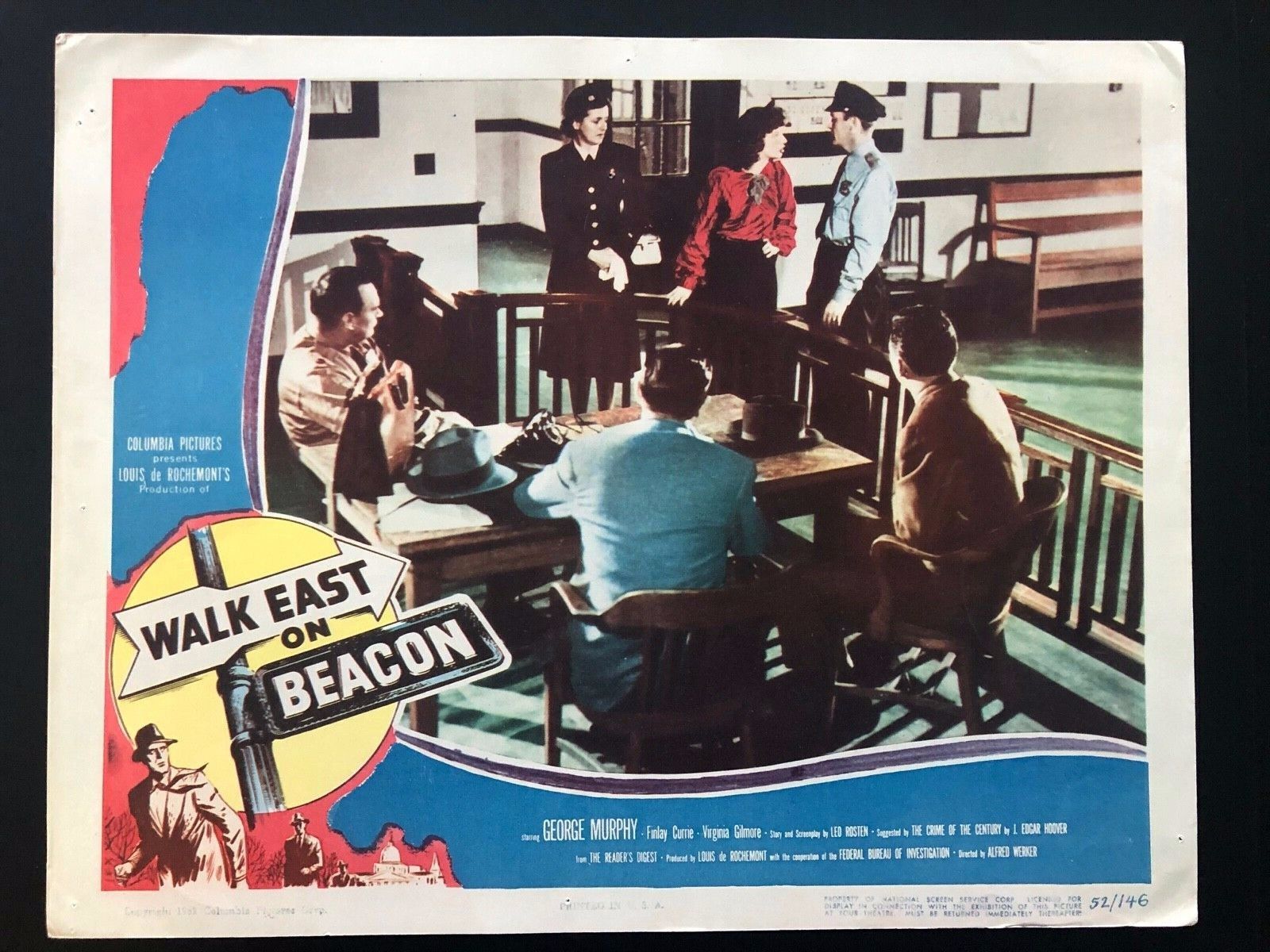 Walk East on Beacon (1952) Original Movie Lobby Card Set + 2 Extra, 10 Total EX Без бренда - фотография #6