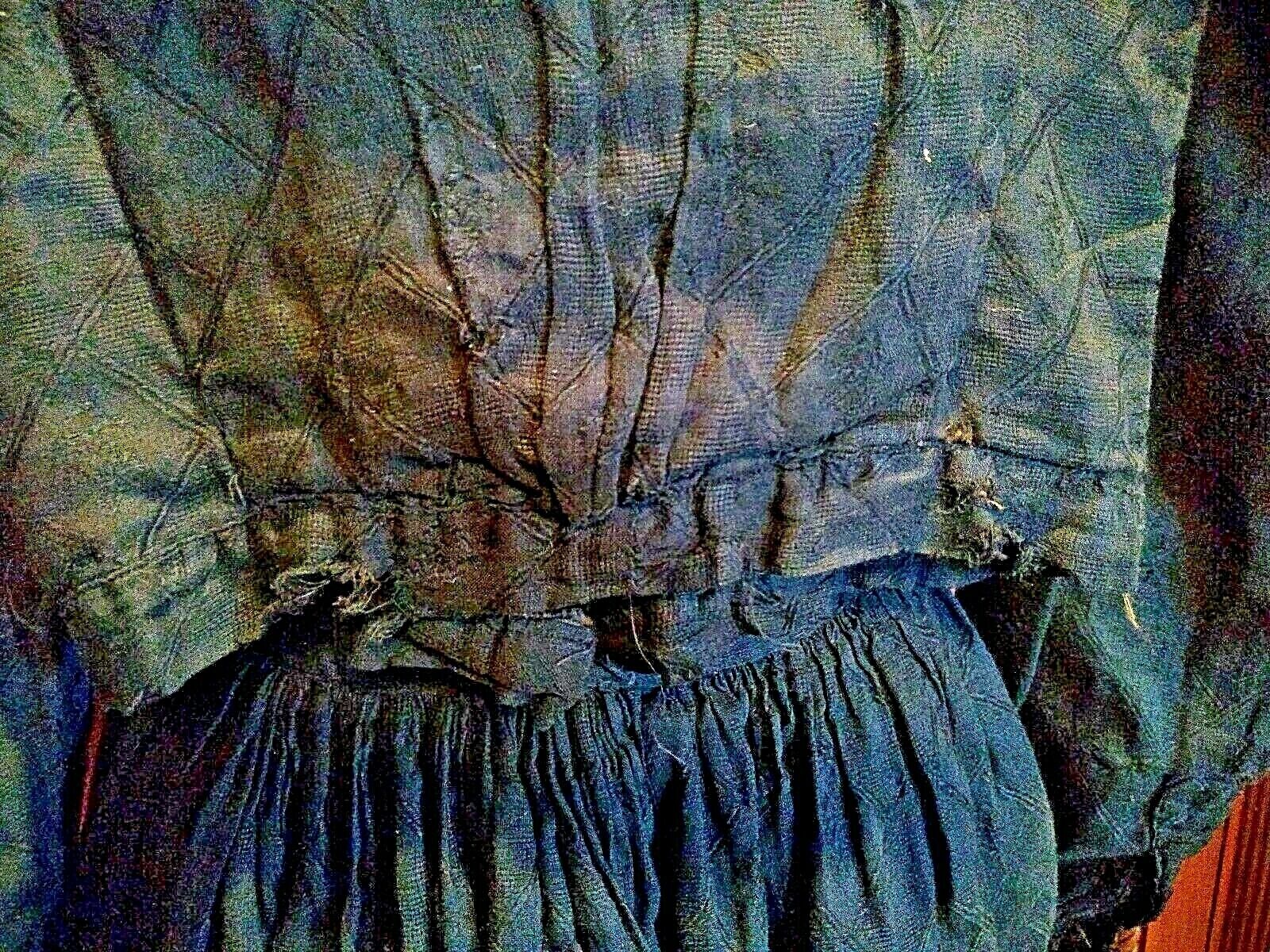 RARE ANTIQUE Victorian Mourning Prairie Skirt Top Jacket COMPLTE OUTFIT Theatre Antique - фотография #4