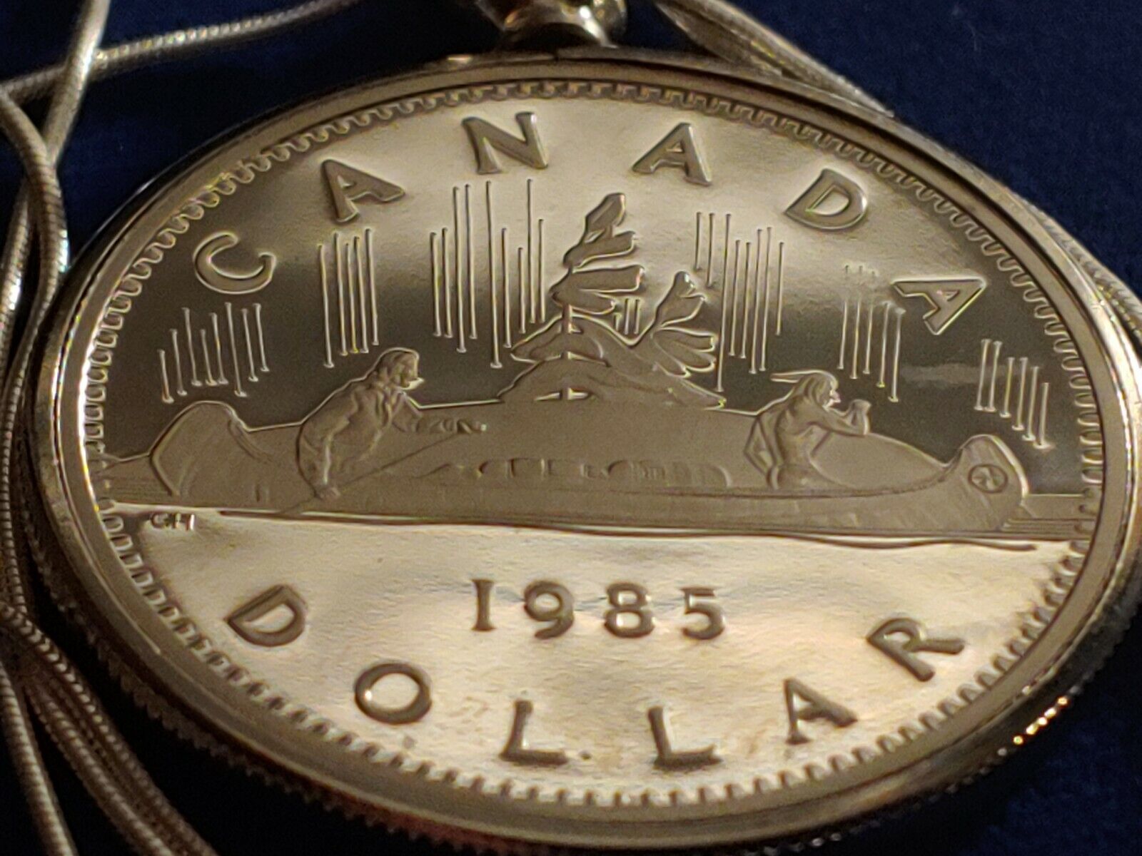 1985 Mint Canada Voyager Canoe Dollar Pendant 24"  Sterling Silver Snake Chain Everymagicalday - фотография #8