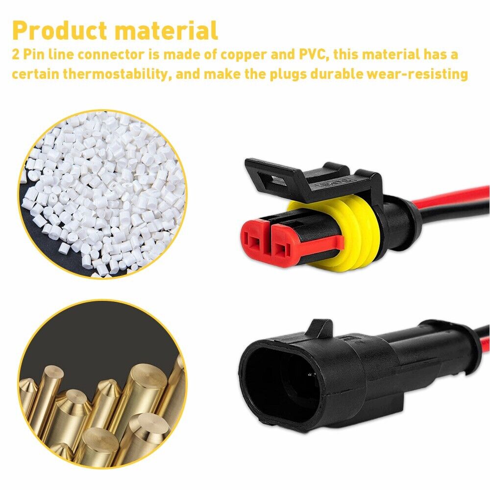 20 Sets 2-Pin Way Car Waterproof Male Female Electrical Wire Connector Plug Kit Wowpartspro Does Not Apply - фотография #4