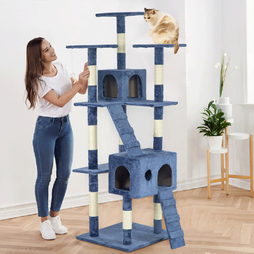 73" Cat Tree Scratcher Play House Condo Furniture Bed Post Pet House BestPet CT-T07 - фотография #2