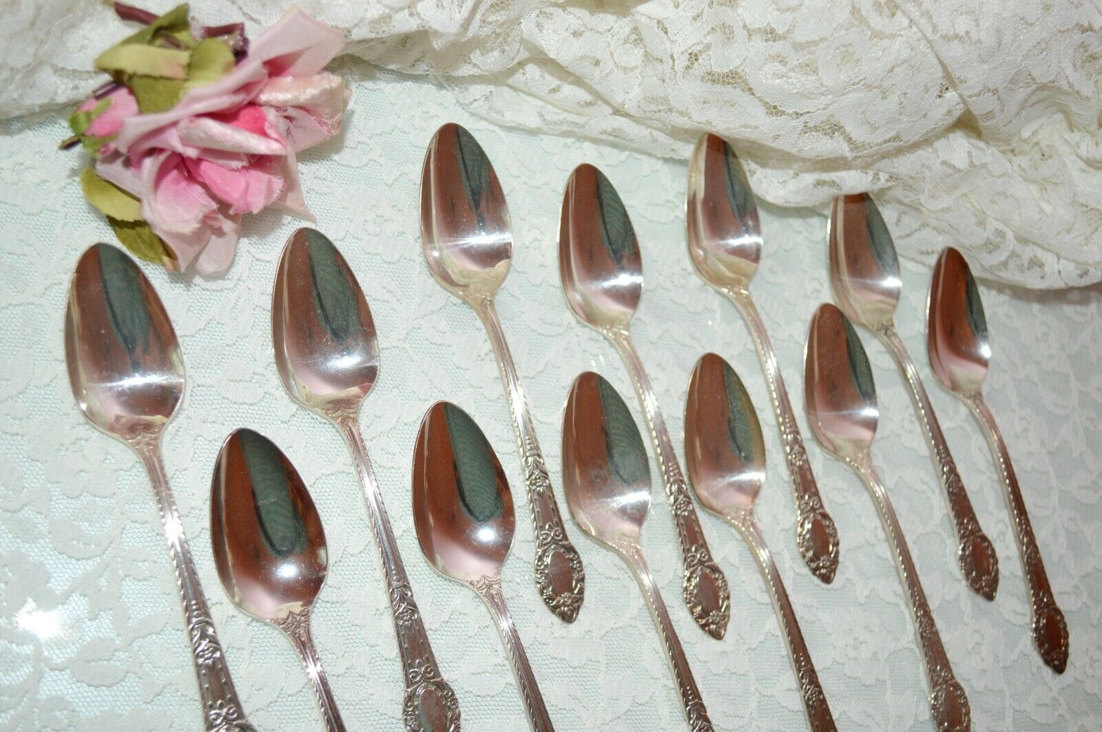 Oneida Rendezvous Old South pattern, 12 silver-plated teaspoons  ONEIDA - фотография #4