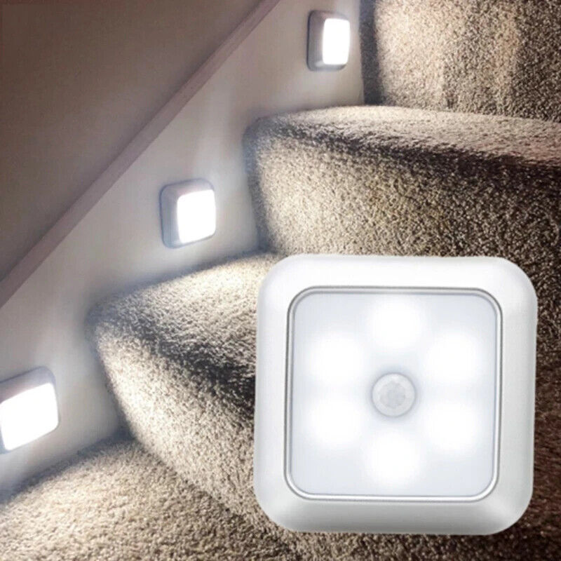 6-LED Wireless Motion Sensor Night Light Wall Cabinet Closet Stair Battery Lamp Housmile Under Cabinet Lights - фотография #3