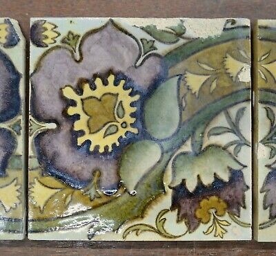 England 5-Tile Set Antique English Attributed to William Morris Без бренда - фотография #3