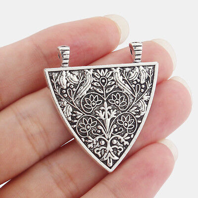 5 Antique Silver Triangle Shield Pendant Nordic Viking Flower Tree Charms Beads Unbranded Does Not Apply