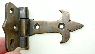 4 very small aged solid Brass 8 cm DOOR hinges vintage antique style heavy 3" B Без бренда - фотография #9