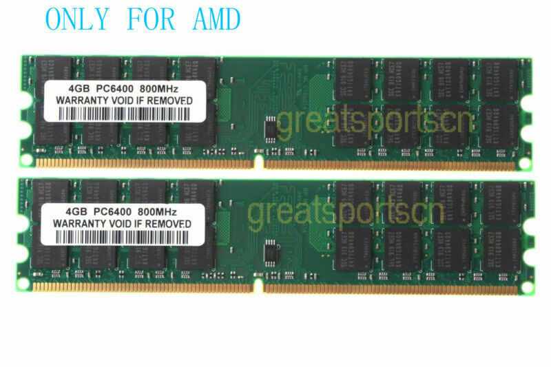 8GB 8 G 2x 4GB 4 GB DDR2 PC2-6400U 800Mhz 240pin CL6 DIMM Desktop Memory For AMD Unbranded Does not apply