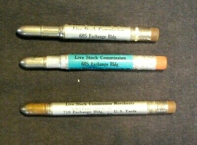 Vintage CHICAGO ILLINOIS LIVESTOCK COMMISSION EXCHANGE bullet pencil LOT OF 11 Без бренда - фотография #3