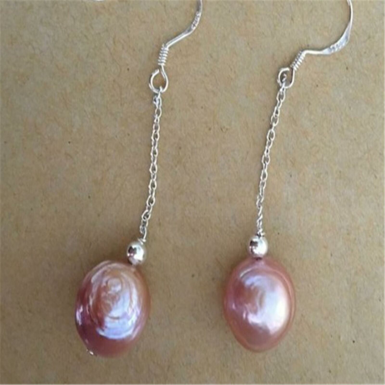 10-12mm South Sea Baroque Purple Pearl Earrings Personality Temperament Unbranded 3