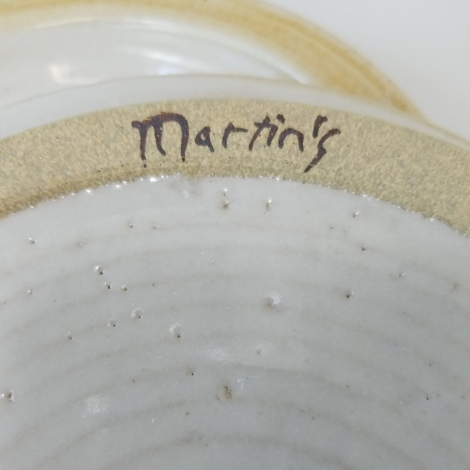 Martins Studio Art Pottery 4 Dinner Plates Hand Thrown Stoneware Signed Glazed Martins One of a kind - фотография #2