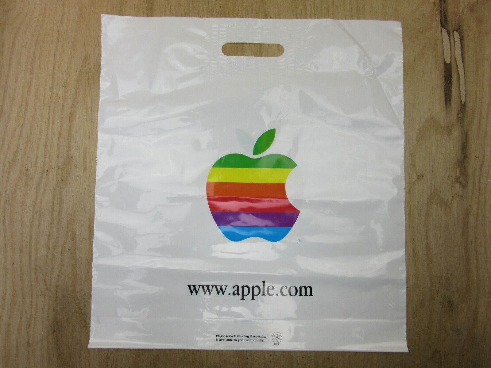 LOT of 2 NEW - Vintage - AUTHENTIC Apple Computer RAINBOW LOGO Store Tshirt Bag Apple