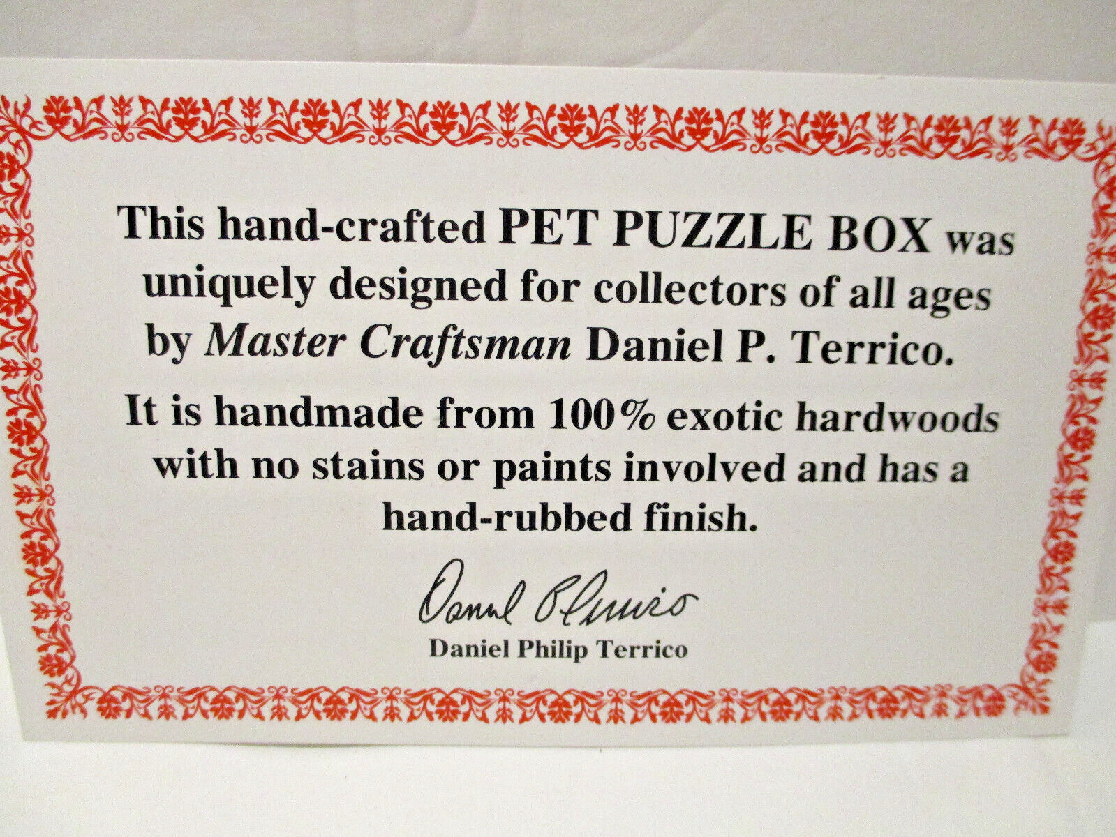 Puzzle Box "PARROT"  D. Terrico - Exotic Woods - Hidden Compartment - NEW IN BOX Без бренда - фотография #6