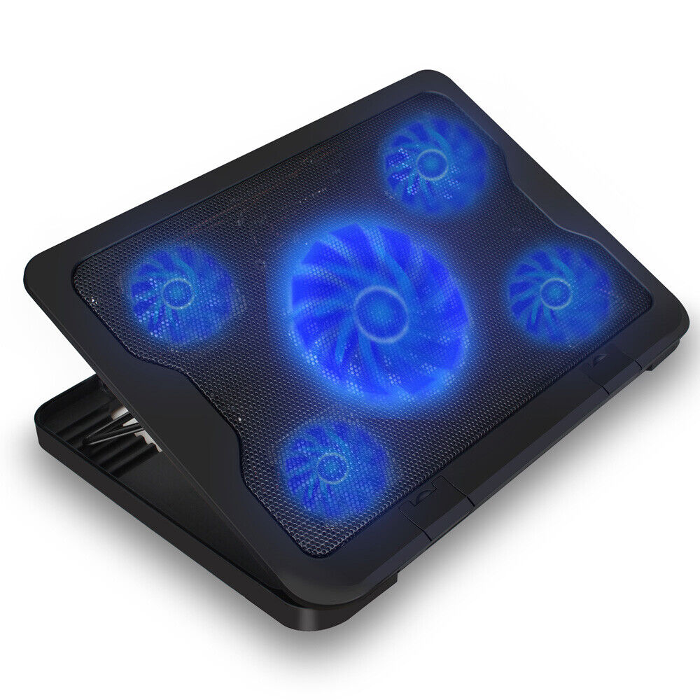 USB Laptop Cooler Cooling Pad Stand Adjustable Fan Blue LED For Game PC Notebook YELLOW-PRICE YP-LCP-45 - фотография #3