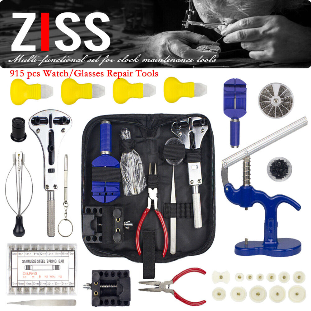 915pcs Watch Repair Tool Kit Spring Bar Tool Set Case Opener Watch Case Press Zistel D45025