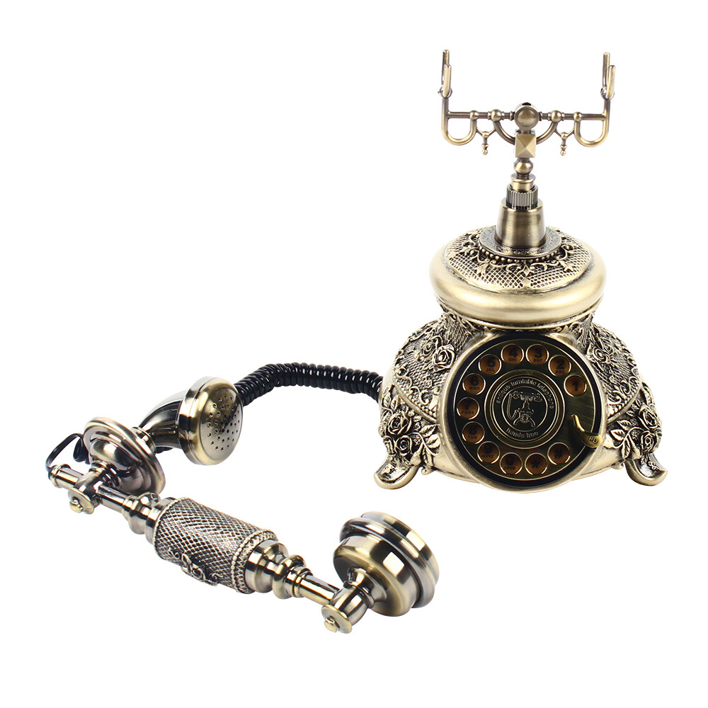 Vintage Bronze Telephone Antique Rotation Dial Phone One-Button Calls  HOT Unbranded Does Not Apply - фотография #7