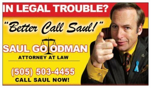 Lot of (6) Breaking Bad - Saul Goodman "Better Call Saul" Business Cards  Без бренда