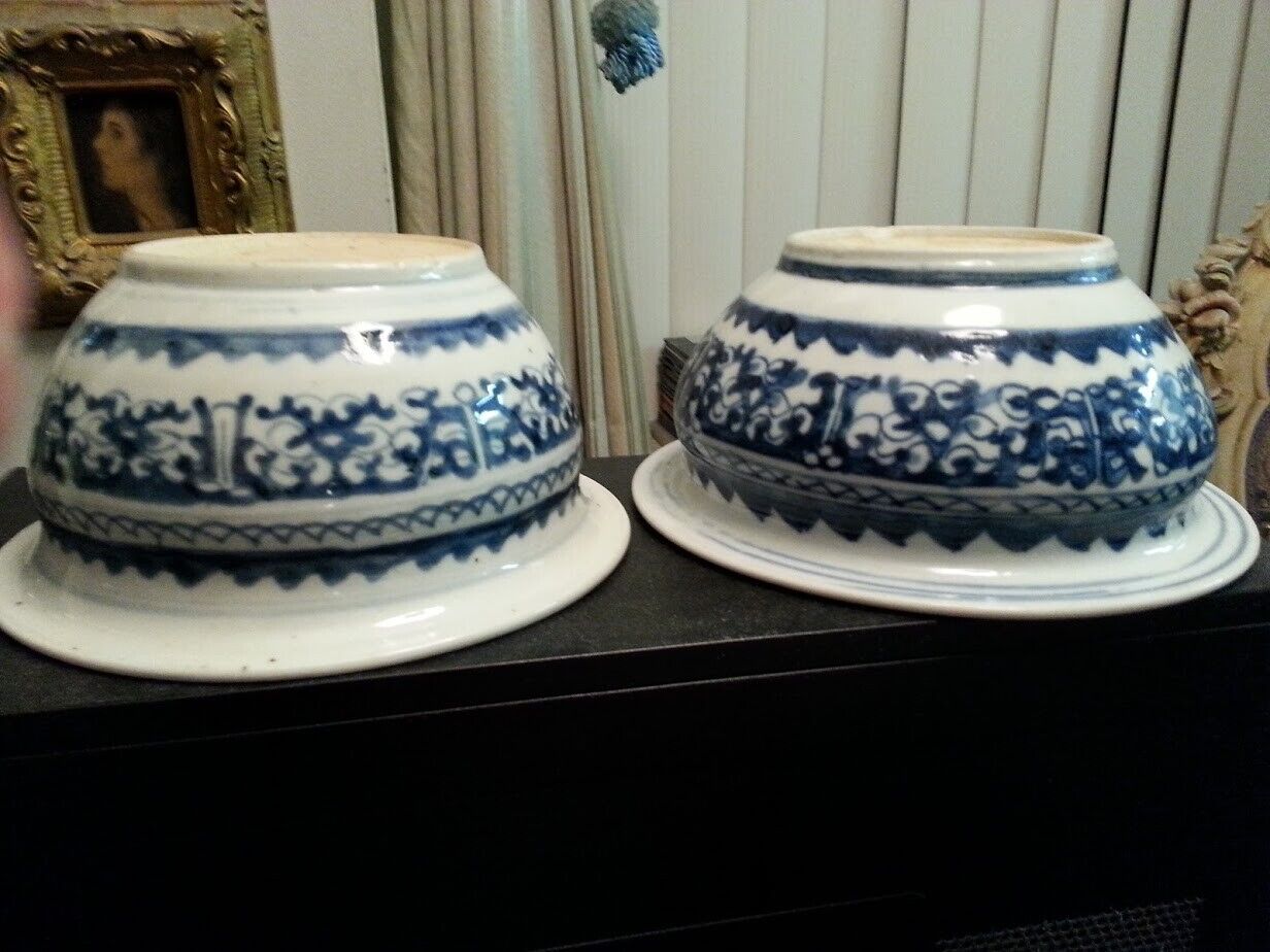 TWO [2]  K'ANG HSI [1662-1722] blue & white PORCELAIN CENSERS ;  one price !!! Без бренда