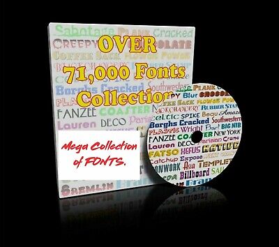 71000 FONTS COLLECTION SOFTWARE CD VINYL CUTTER PLOTTER VECTOR LIBRARY TRUE TYPE Без бренда