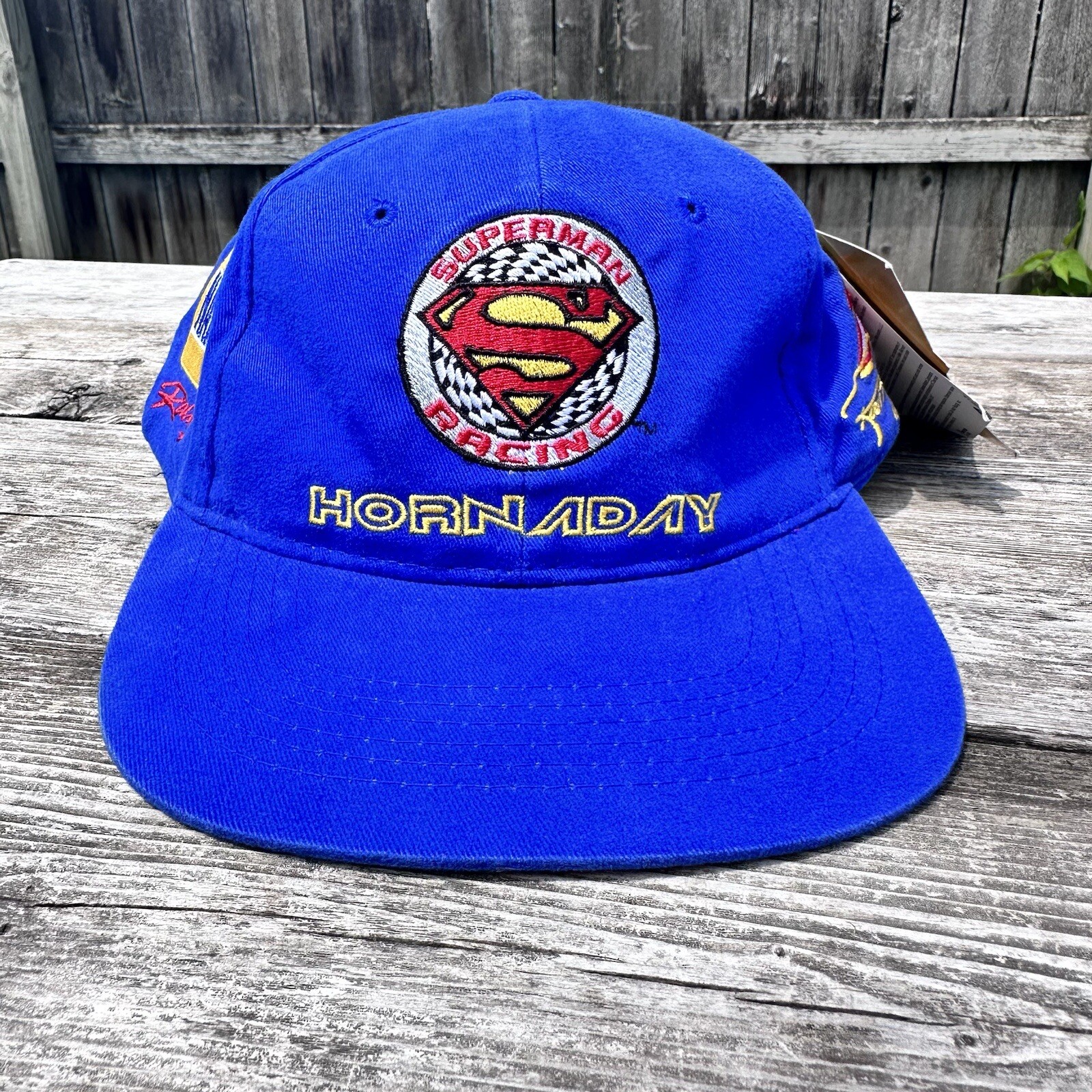 Vintage Nascar Snapback Hat Superman Racing Ron Hornady Warner Brothers Cap Chase Authentics