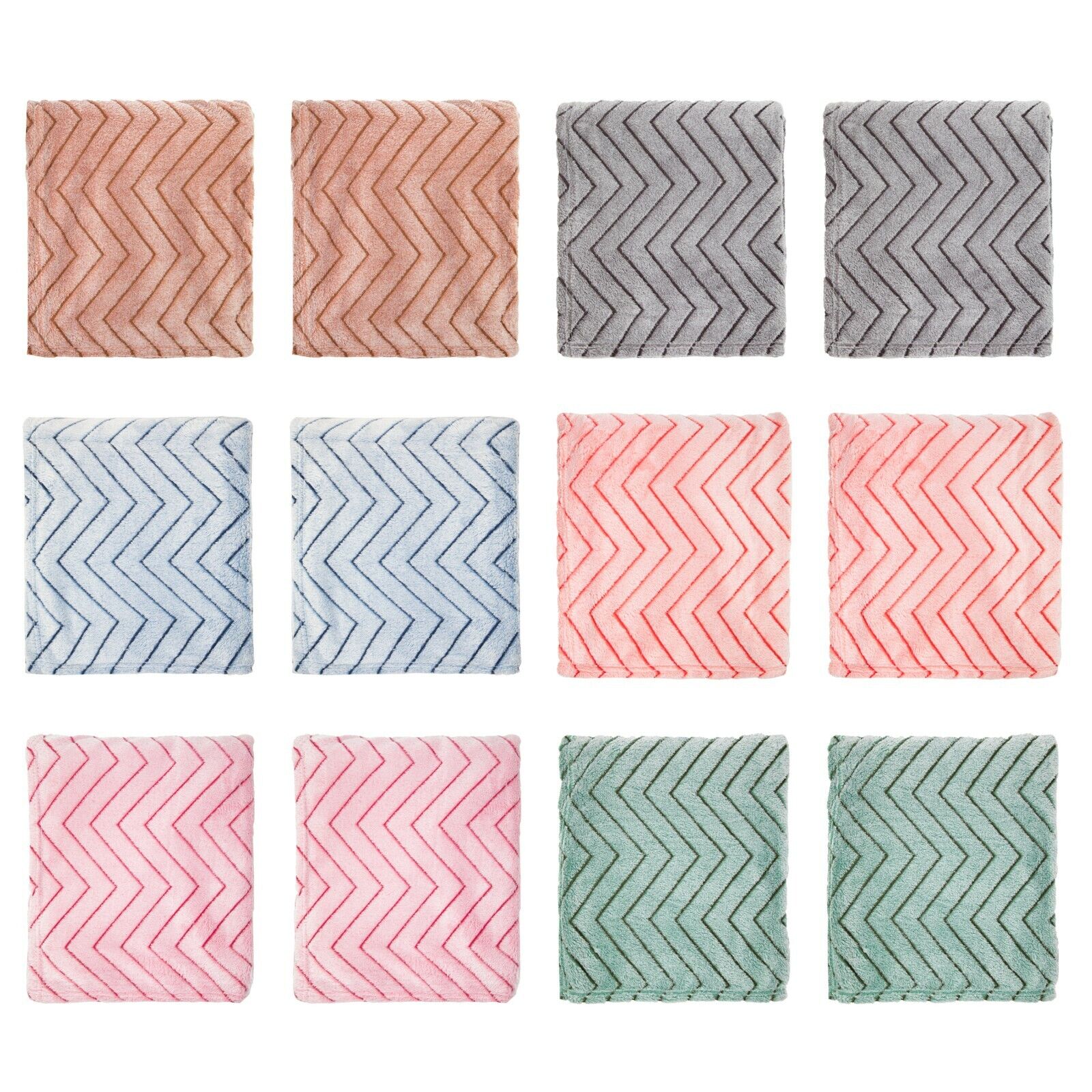 12 Pack of Chevron Fleece Throw Blankets, 50x60 Assorted Colors, Zig Zag Pattern Arkwright Does Not Apply - фотография #4