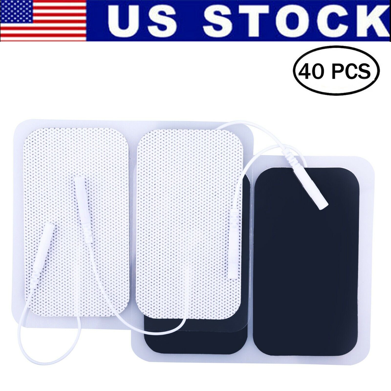 40x Replacement electrode Pads for Electrotherapy Massager EMS Tens Unit Patches LotFancy 11C-1892-T