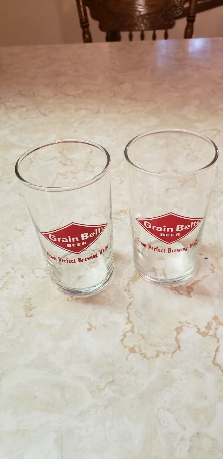  Two GRAIN BELT BEER, MINNEAPOLIS, MINNESOTA SHORT BEER GLASSES  Grain Belt Beer