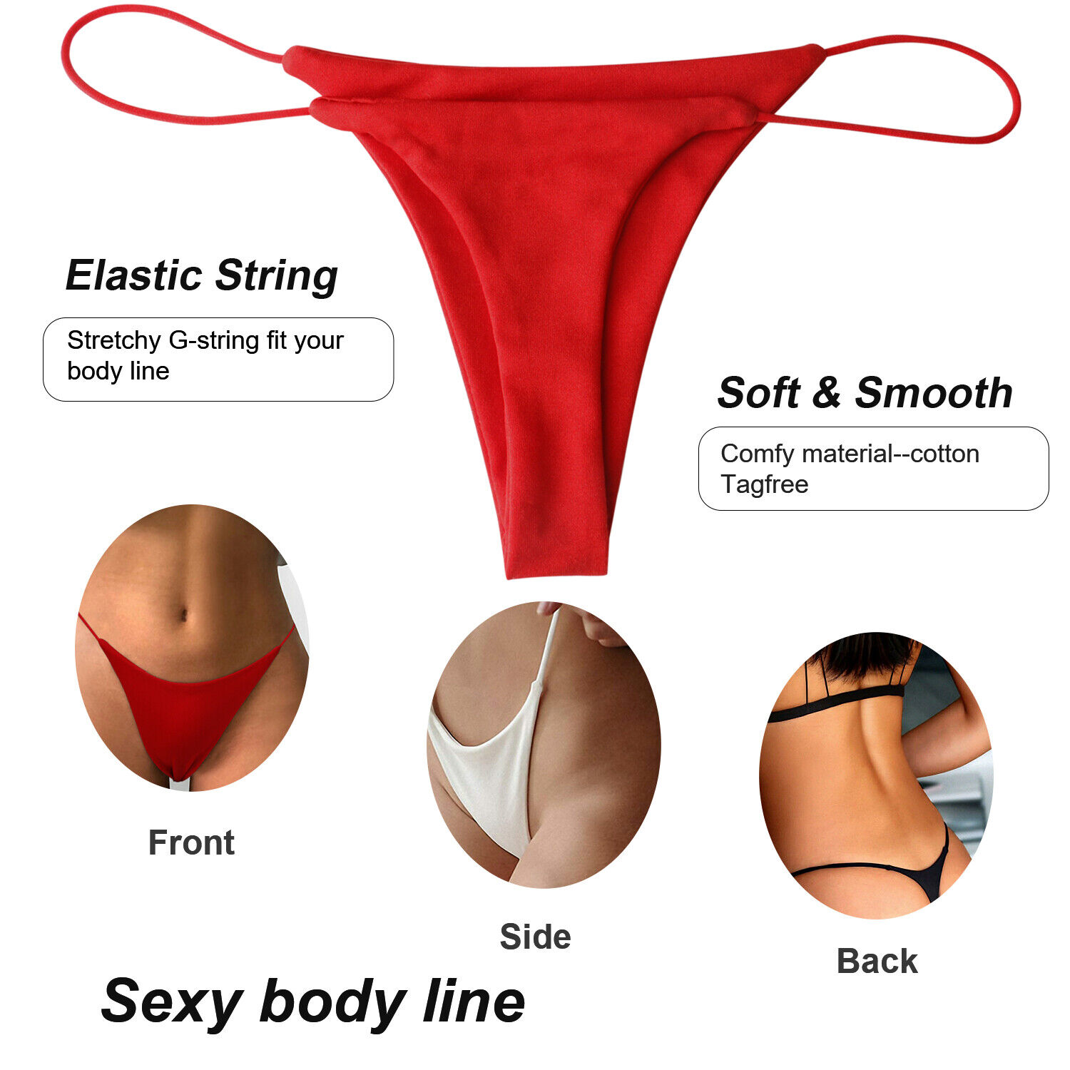 Women Sexy Bikini Thong Thin Strappy G-string Seamless Panties Briefs Underwear DONWELL - фотография #8