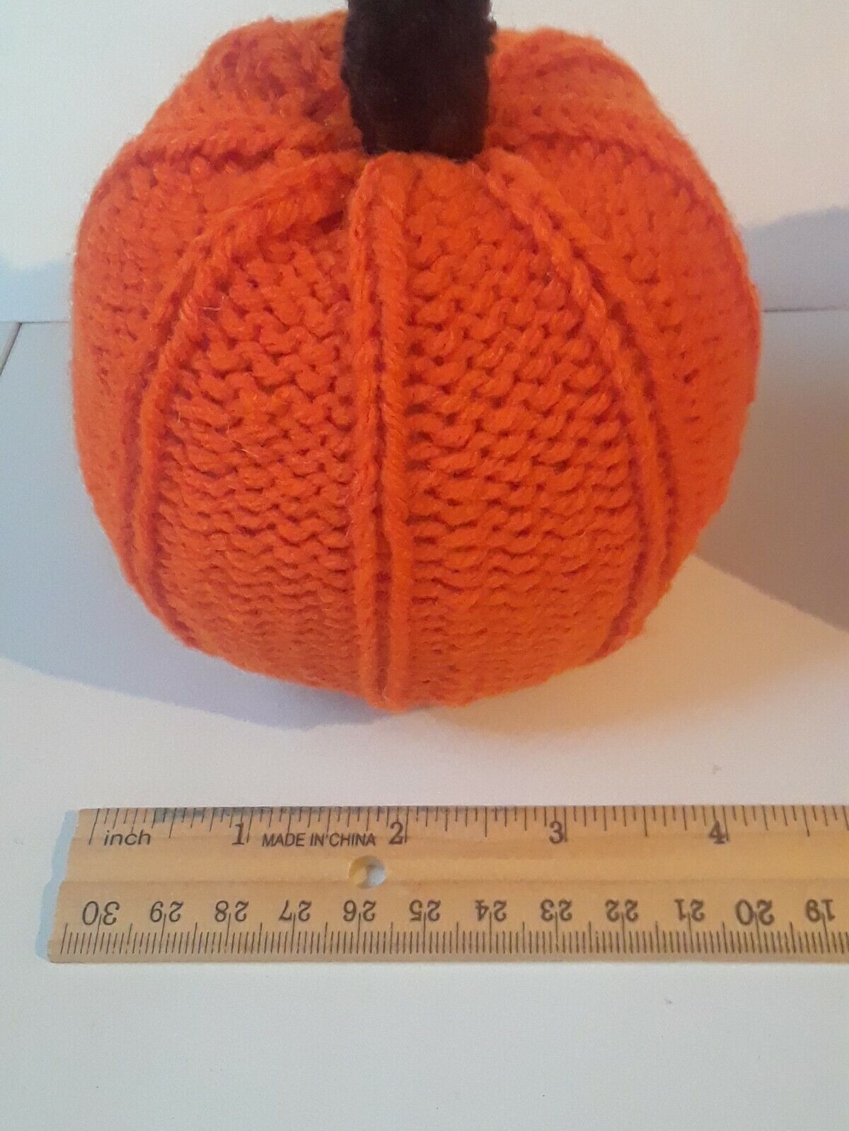 Handmade Knit Pumpkin Set Small Large Orange Fall Autumn Thanksgiving Halloween Handmade - фотография #10