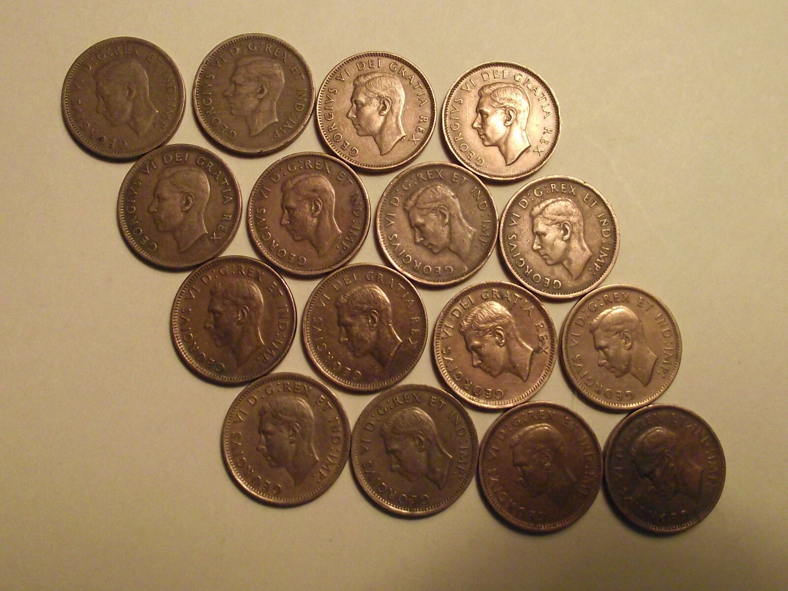 #3656 Canada; 1937-1952 Cents FULL RUN, King George VI 16 Count Lot Без бренда - фотография #6