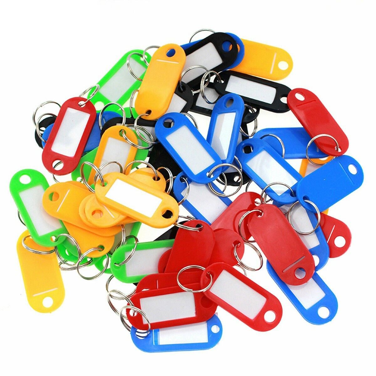 50 Pcs Plastic Key Tags Id Label Name Luggage Car Tags Split Ring Baggage Chains Без бренда - фотография #3