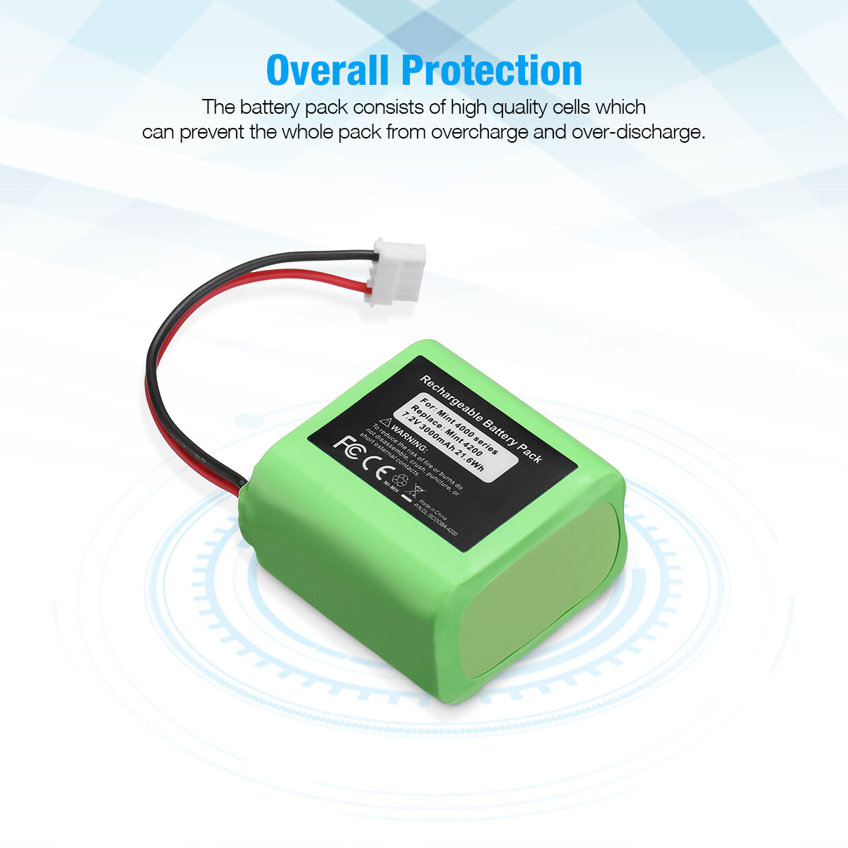 7.2V 3000mAh Replacement Battery for iRobot Mint 4200/4205 & Braava 320/321 Unbranded Does not apply - фотография #3
