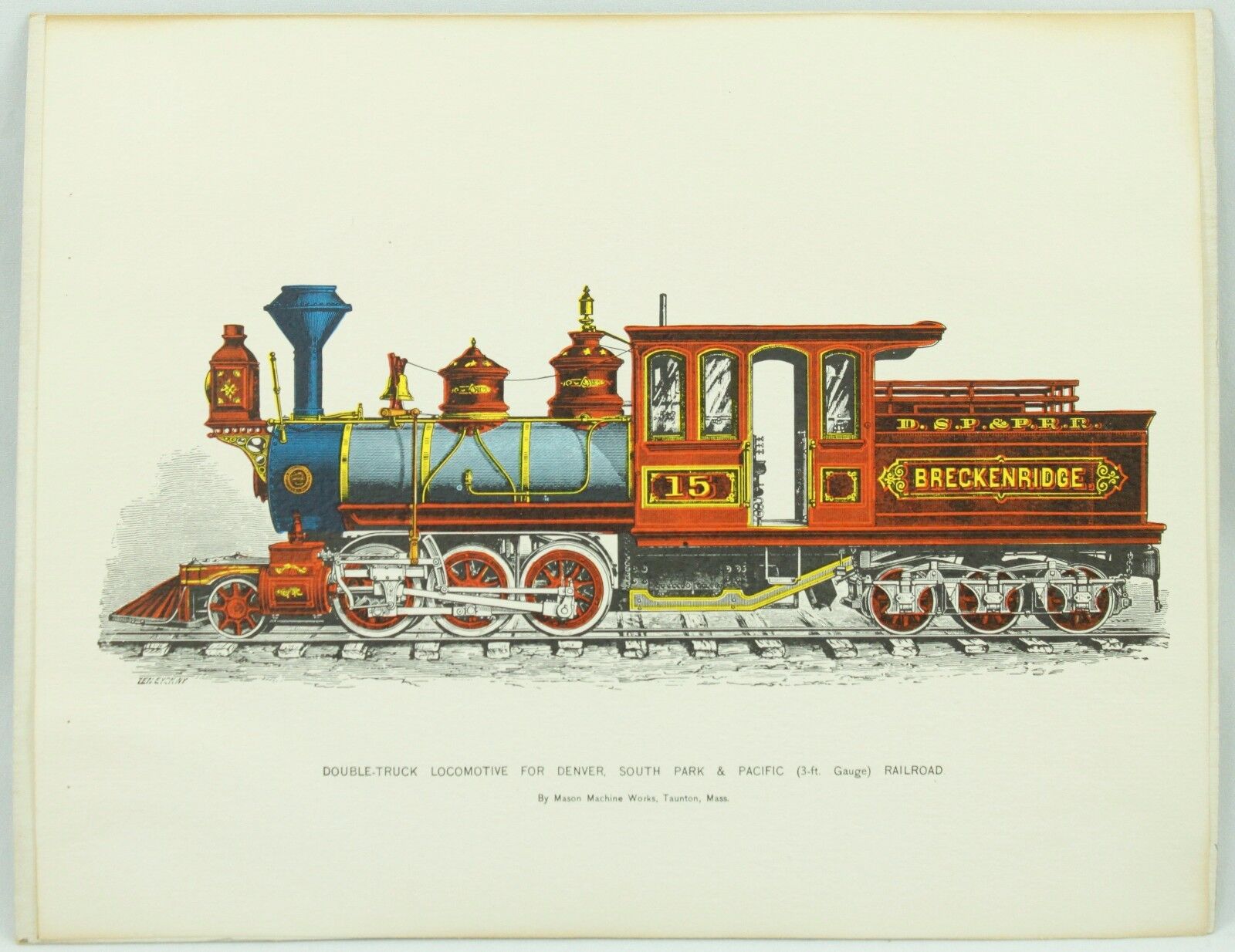 Vintage Train Print Illustrations Forney Double-Truck Locomotive Railroad Lot Без бренда - фотография #8