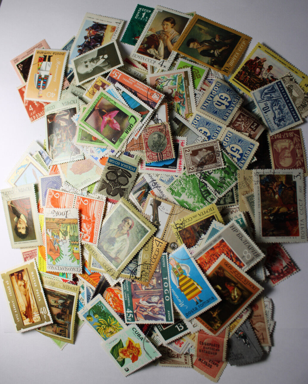 Lot of 2 original Europe & world post stamps stamped free shipping Без бренда - фотография #5
