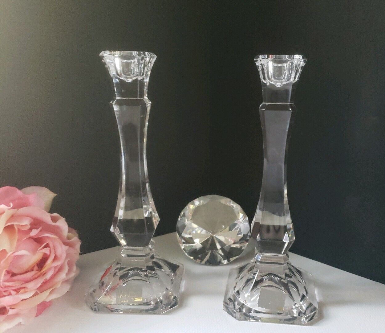 Mikasa - Pair of Lead Crystal Candle Holders  Made in Austria - NEW/DISPLAY ITEM Mikasa - фотография #11