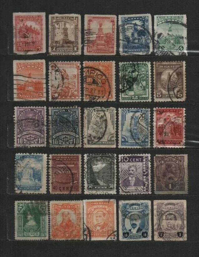 Mexico 1923 25 Stamp lot monuments all different used as seen, combine shipping Без бренда