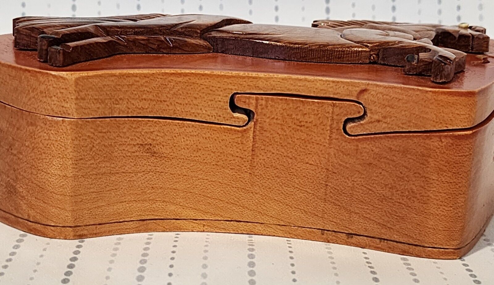 Handcrafted Intarsia Wood Art Horse Puzzle Box Jewelry Trinket Box Collectible Без бренда - фотография #4