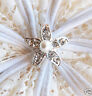 10 Starfish Diamante Rhinestone Crystal Pearl Button Без бренда