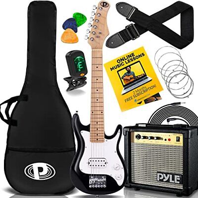 Pyle 6 String Kids Electric Guitar w/Amplifier + Accessory Kit (Black), Right Pyle PEGKT30.X9