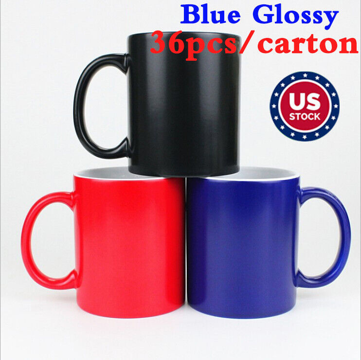 36pcs Blue Glossy 11OZ Blank Sublimation Color Changing Mug Magic Cup Mug QOMOLANGMA 0163000215101