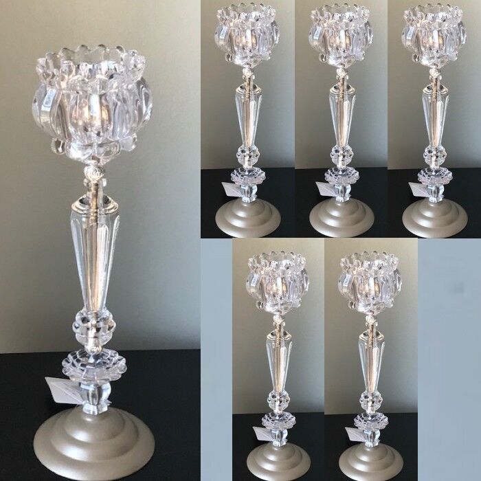 Lot 6 Crystal Flower Candelabra Candle holder Centerpieces  Gallery Of light 10016365