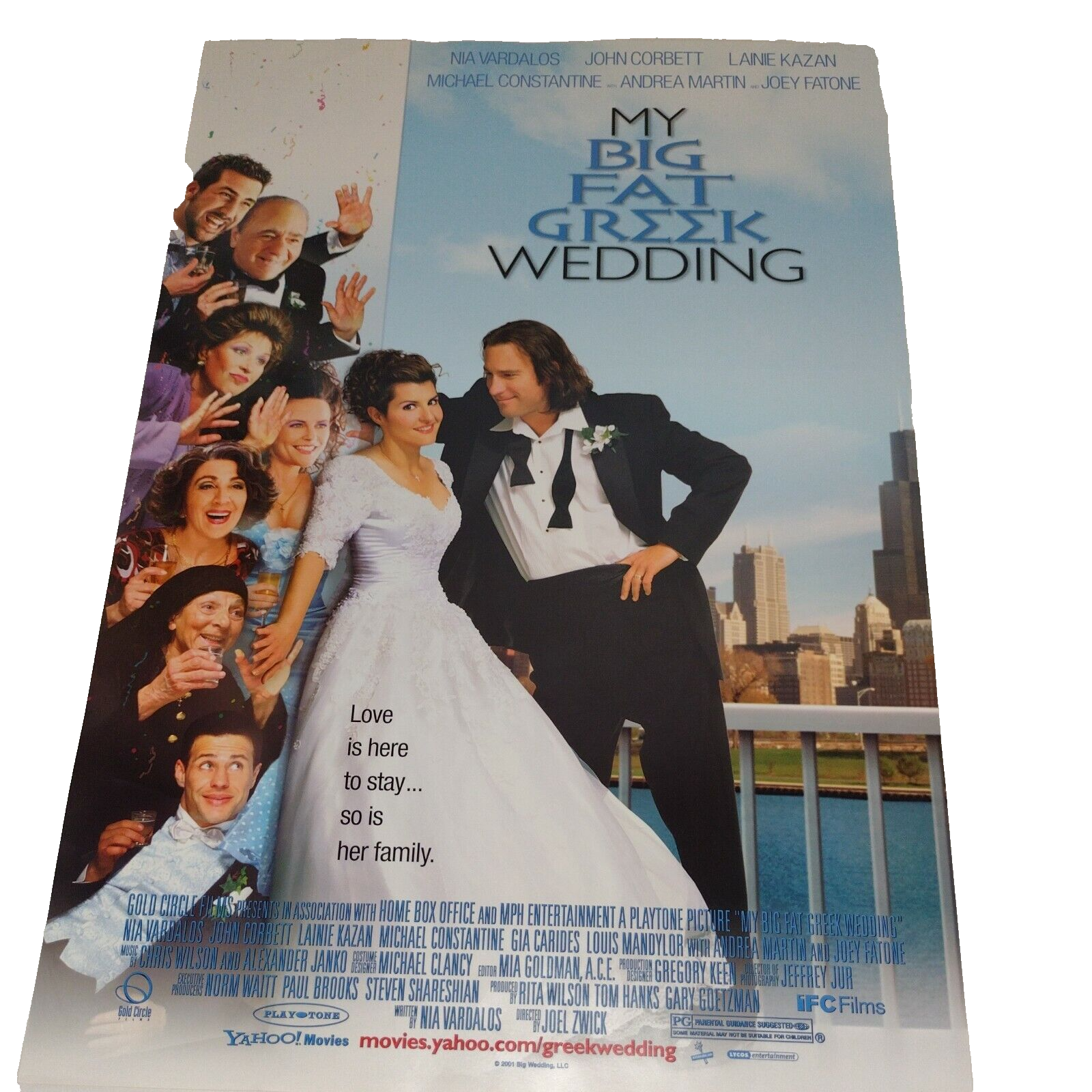 My Big Fat Greek Wedding Movie Poster: Window 13.5" X 20" Vintage- NOS NEW 2001 Без бренда