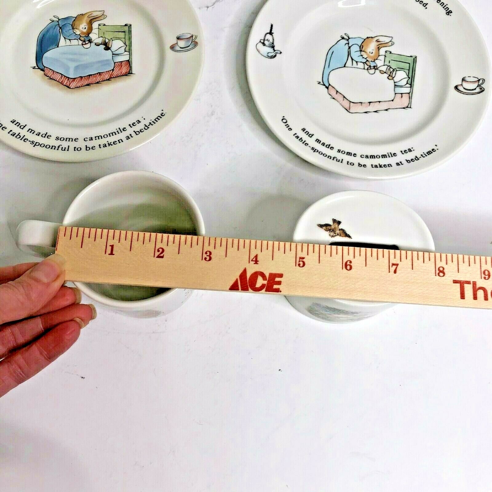 LOT Peter Rabbit Wedgwood England 1991-1993 Cup, 2 Saucers & Oval Penny Bank  Wedgwood - фотография #3