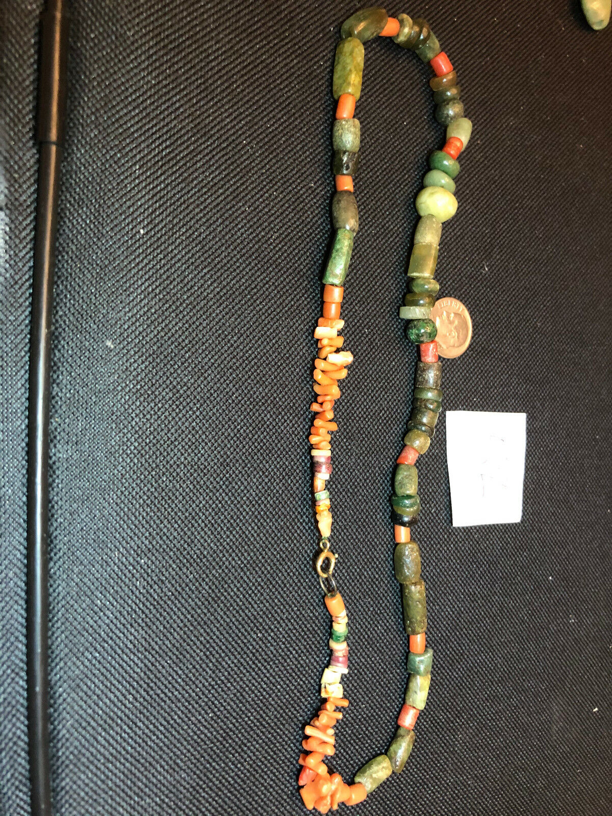 Pre Columbian Mayan AUTHENTIC JADE BEADS (38) Pieces + (35) Red Agate beads Без бренда - фотография #6