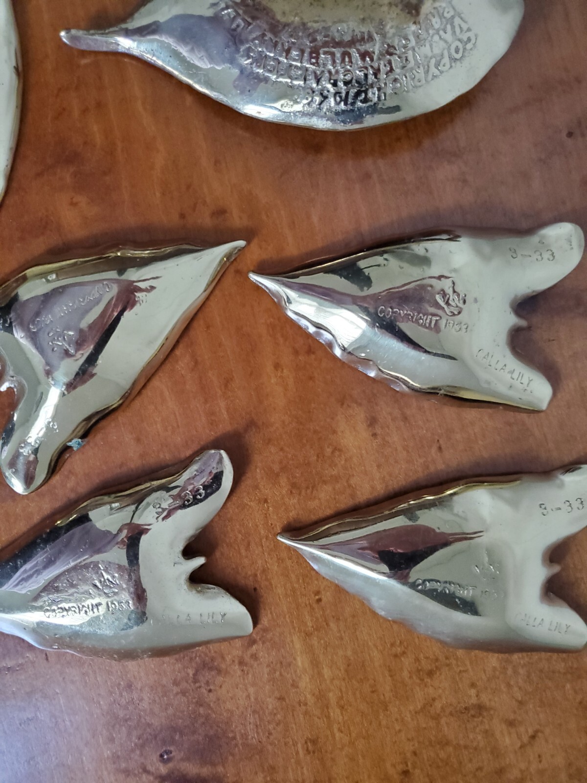 LOT of 13 Virginia Metalcrafters Leaves Trinket Dishes CW 3-27, 3-33 and 3-35 Без бренда - фотография #22