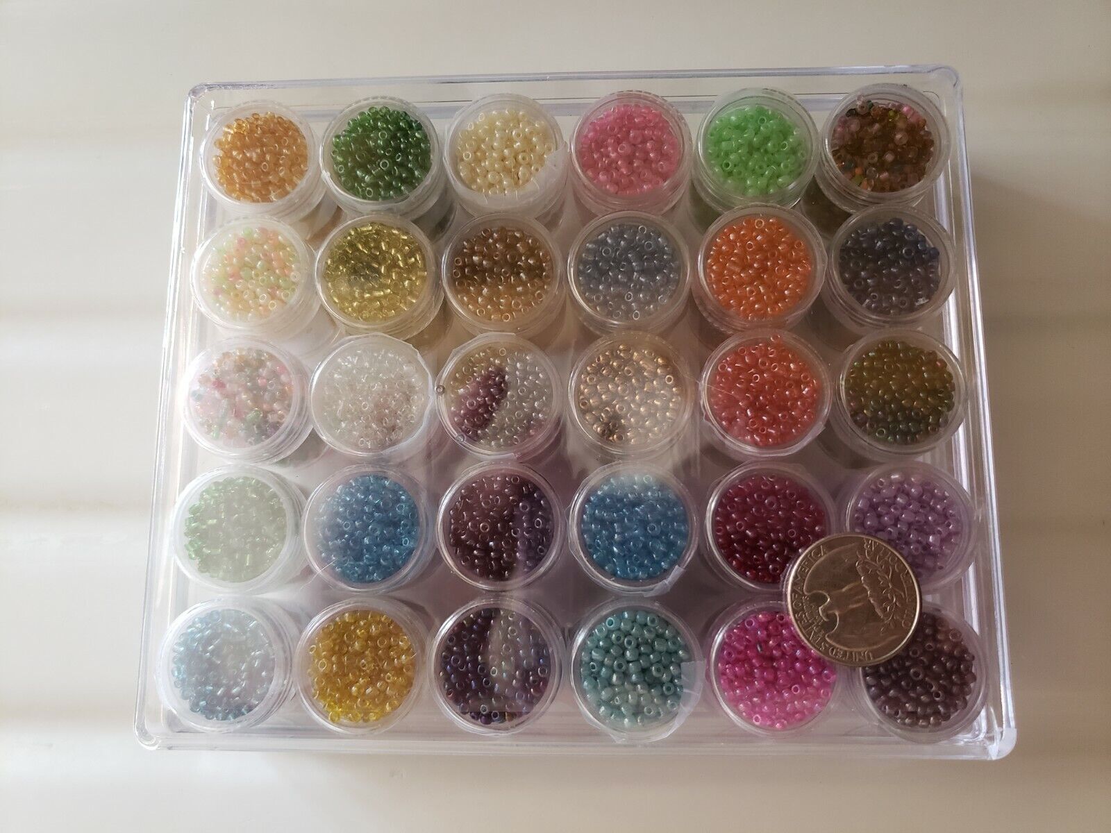 BULK LOT SALE-30 FULL Cylinders of 2mm Seed Beads  + Container + 30 FREE Charms Unbranded Does Not Apply - фотография #7