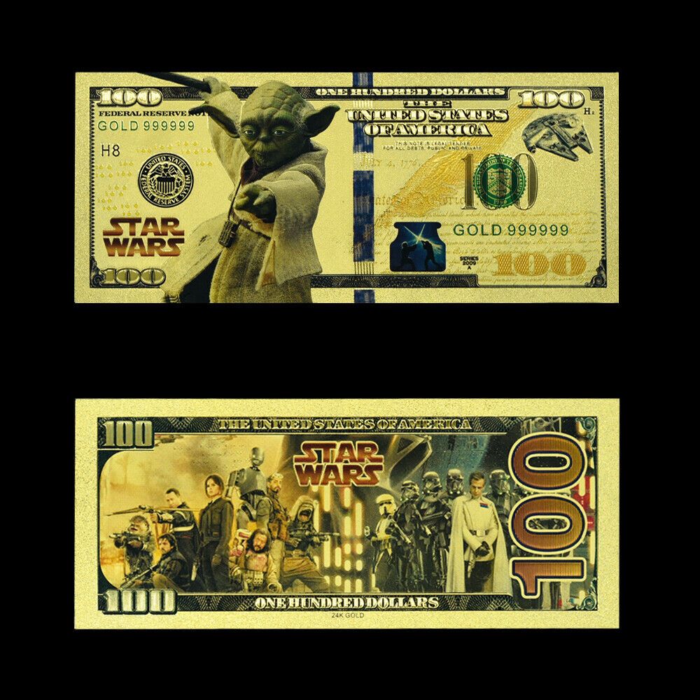 Set of 10 Colourful Star Wars Gold Plated Banknotes Crafts Home Decoration Без бренда - фотография #10