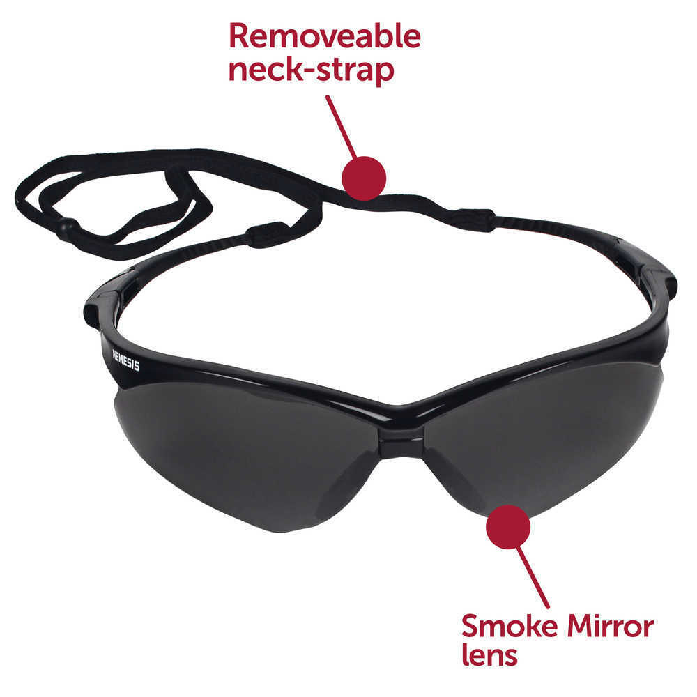 3 KleenGuard 25688 NEMESIS Smoke Mirror Gray Sunglasses Work Safety Glasses Z87+ Jackson Safety 25688 - фотография #3