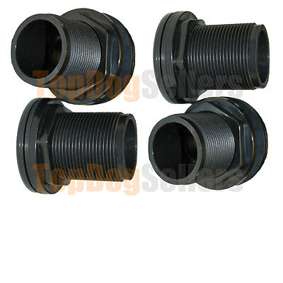 4x Bulkhead Fitting 1" 1 Inch Aquarium Pond Hydroponics Plumbing Slip x Slip Odyssea